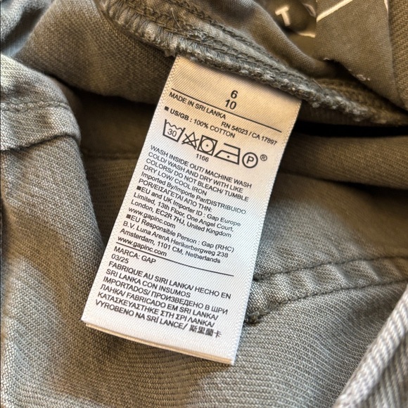 GAP Mid Rise Twill Barrel Pants Black Moss Green - Picture 13 of 13